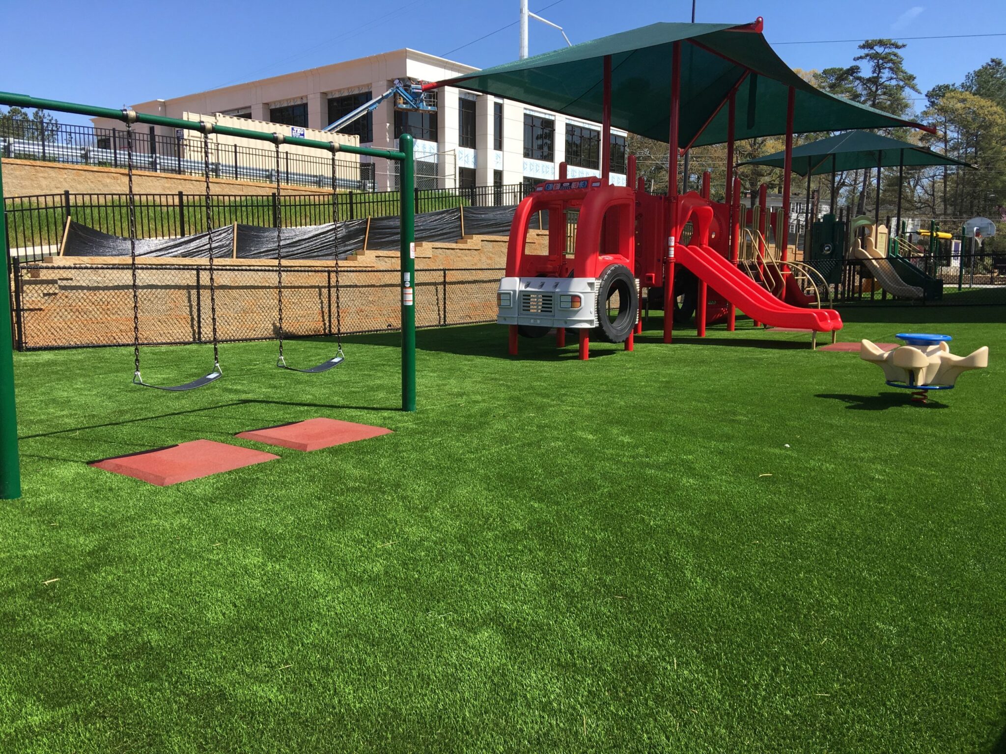 playground artificial grass installation