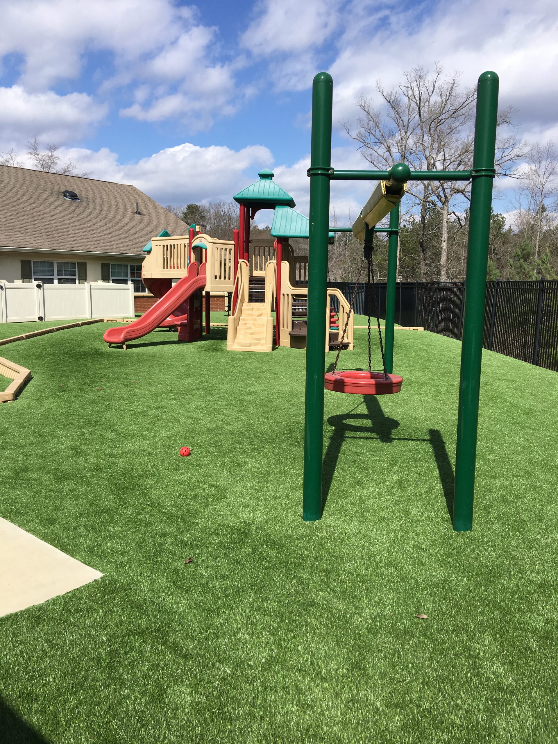 artificial grass on school playground