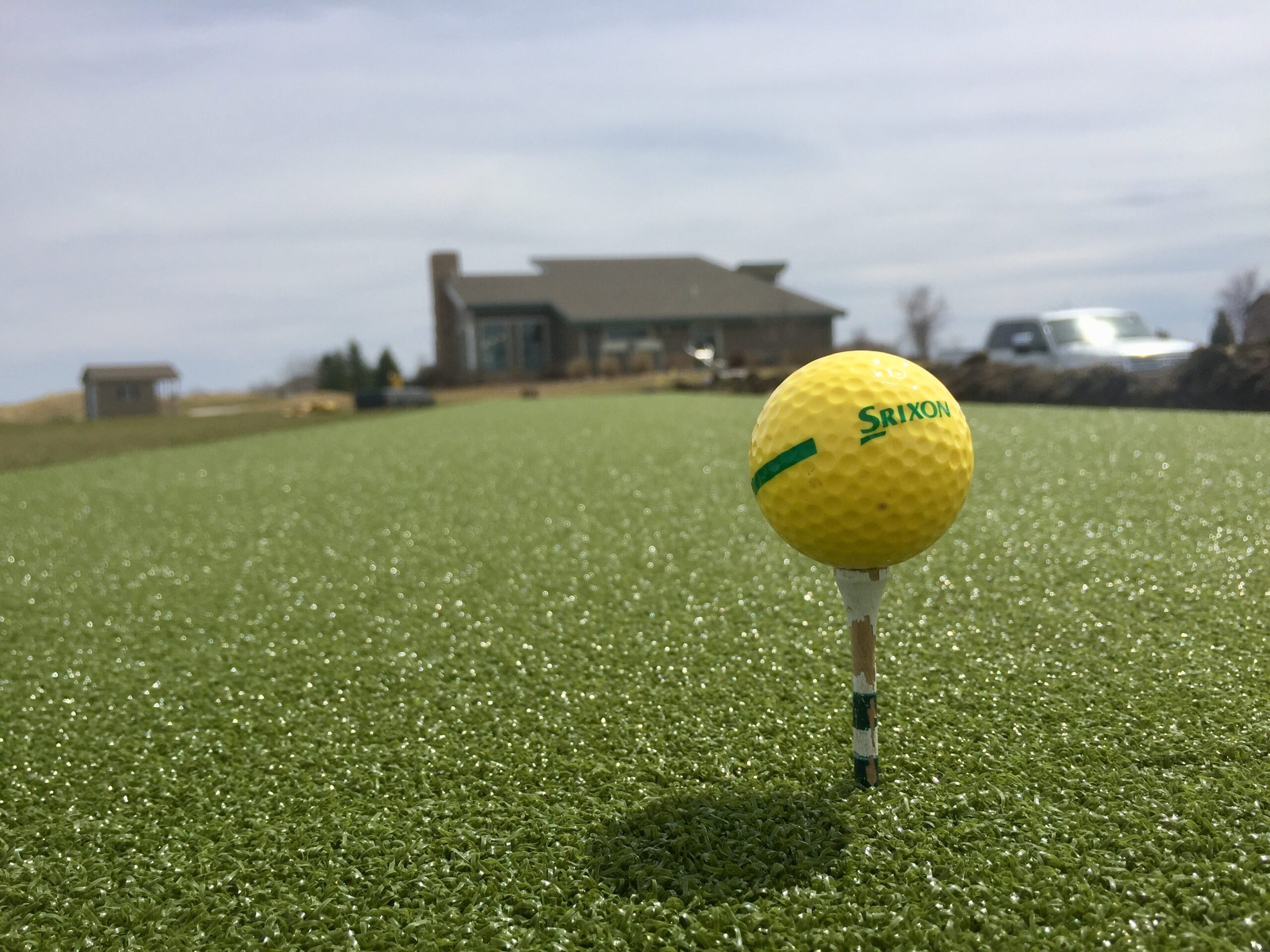 artificial putting green on residential home in Indiana