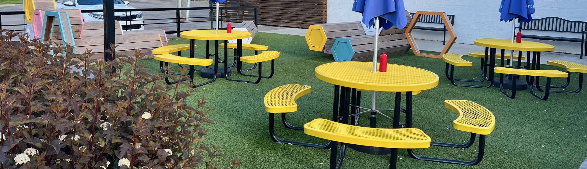 Artificial Grass Patio at Baby's Restaurant
