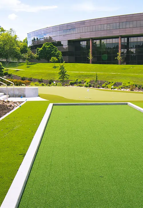 Commercial artificial grass bocce ball court