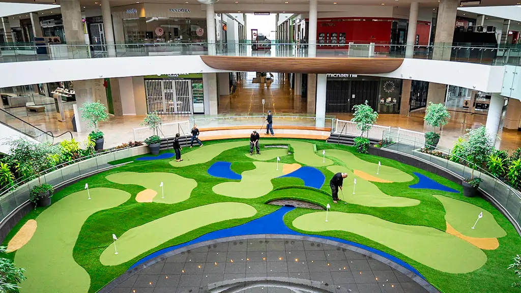 Indoor mini golf course installed at Mall
