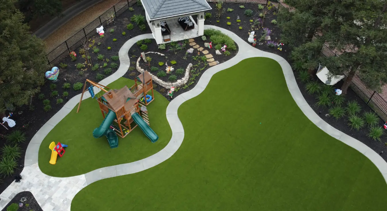 backyard-residential-playground backyard residential artificial grass lawn