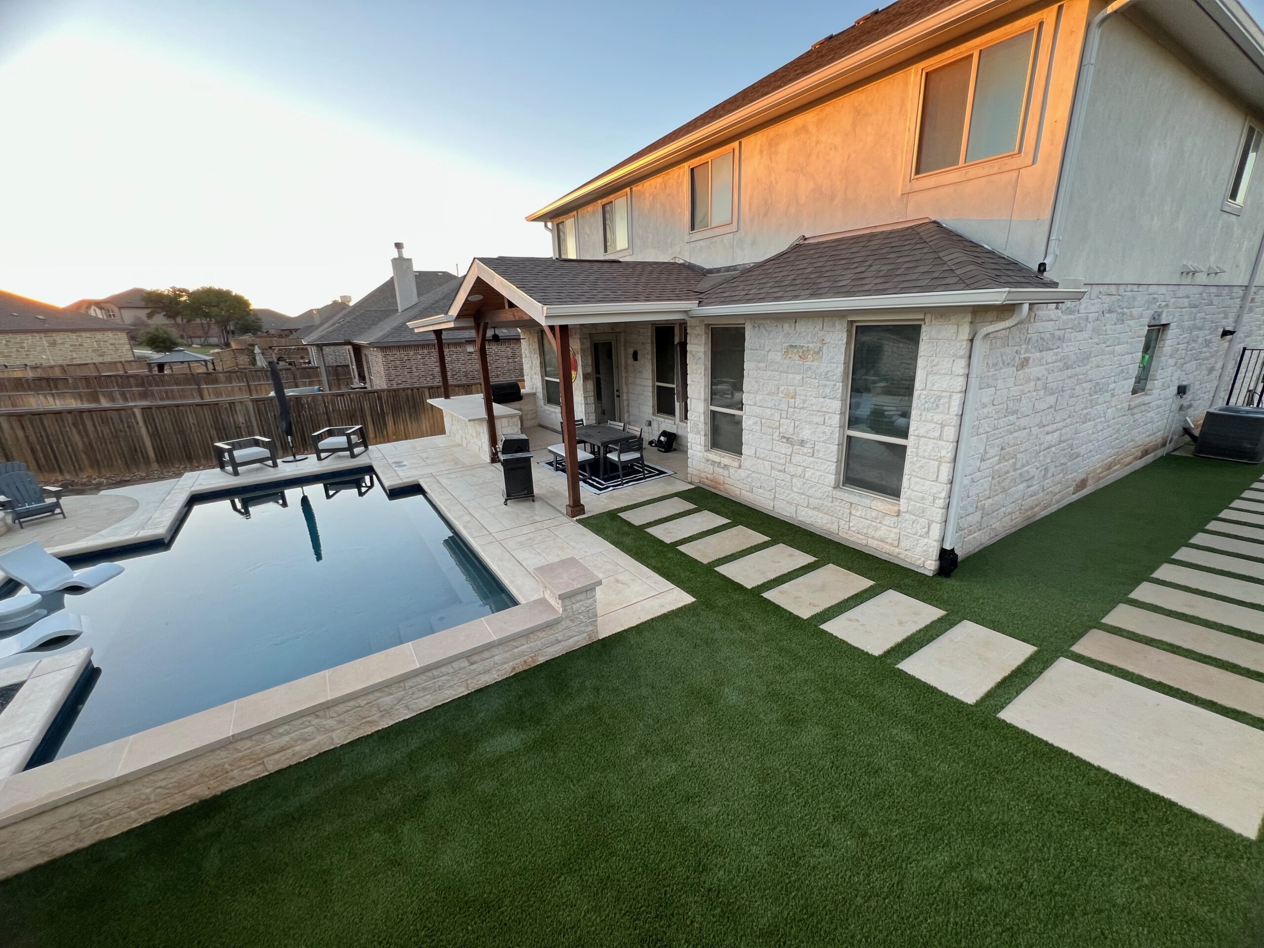 Indiana Artificial Turf Pool Deck SYNLawn
